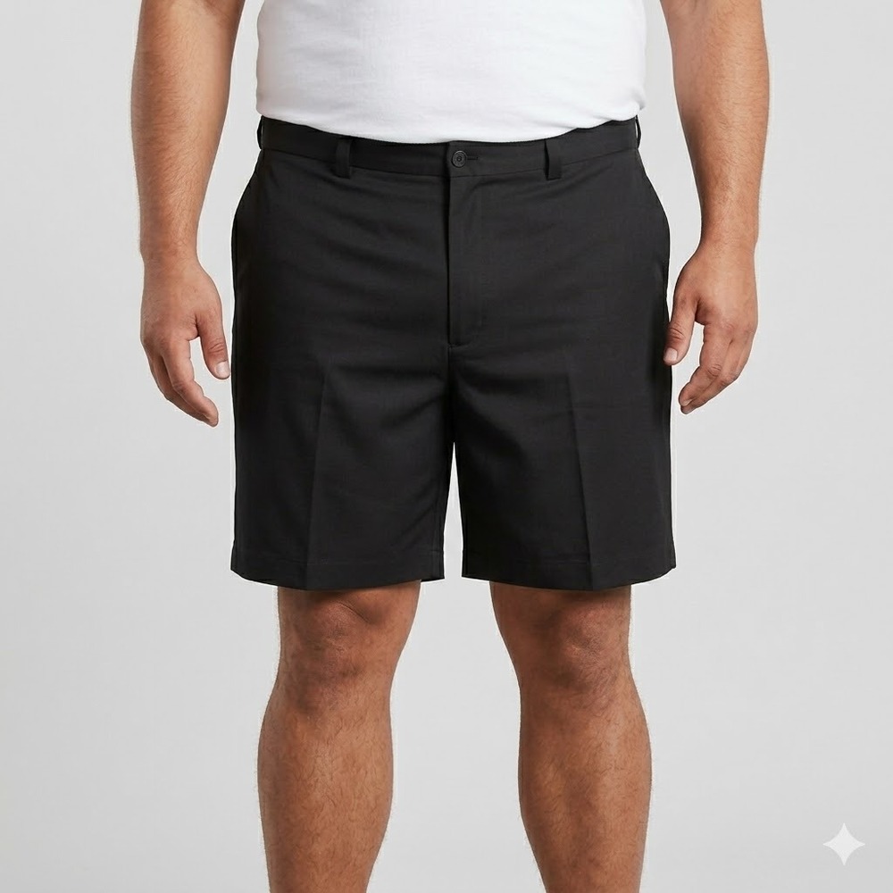 Oak Hill Mens Black Wrinkle Resistant Shorts Size 48 Cool‎ & Dry NWT